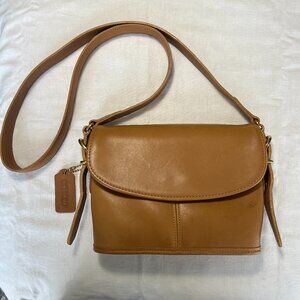 COACH Vintage Equestrian Small Flap Bag 9801, Tan